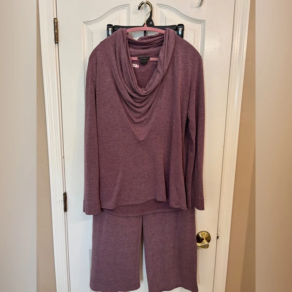 Natori Small Purple Loungewear or Pajama Set Comfy Soft Cozy Relaxed Fit